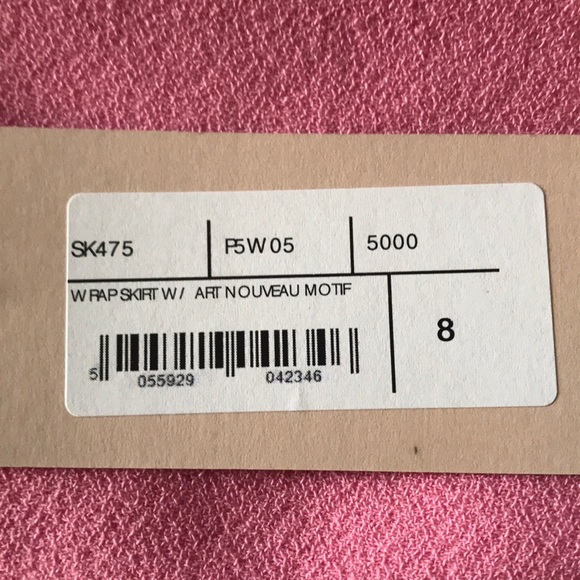 Christopher Kane Pink Mini Skirt With Art Nouveau Motif - Crepe Wool Wrap-Effect - Picture 8 of 13